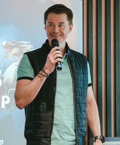 Michal Juhás on stage during Wincent DragonByte